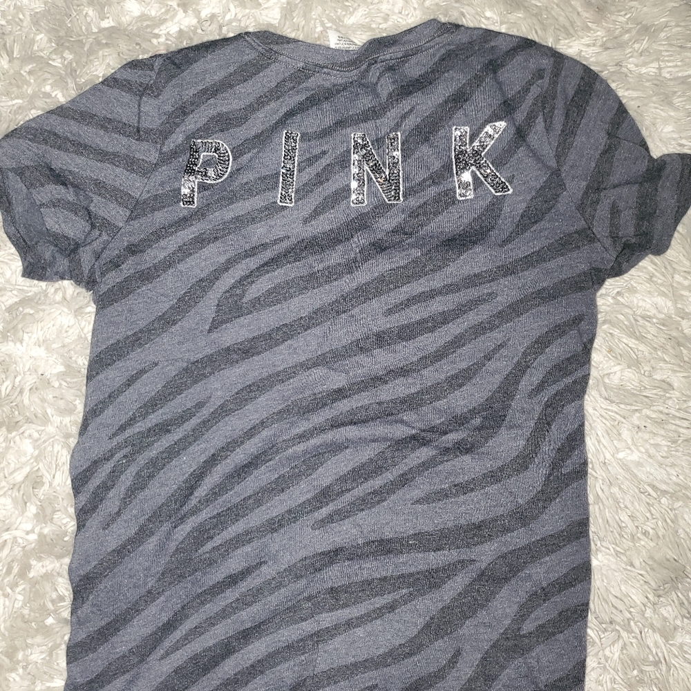 COPY - PINK zebra tee with sequins